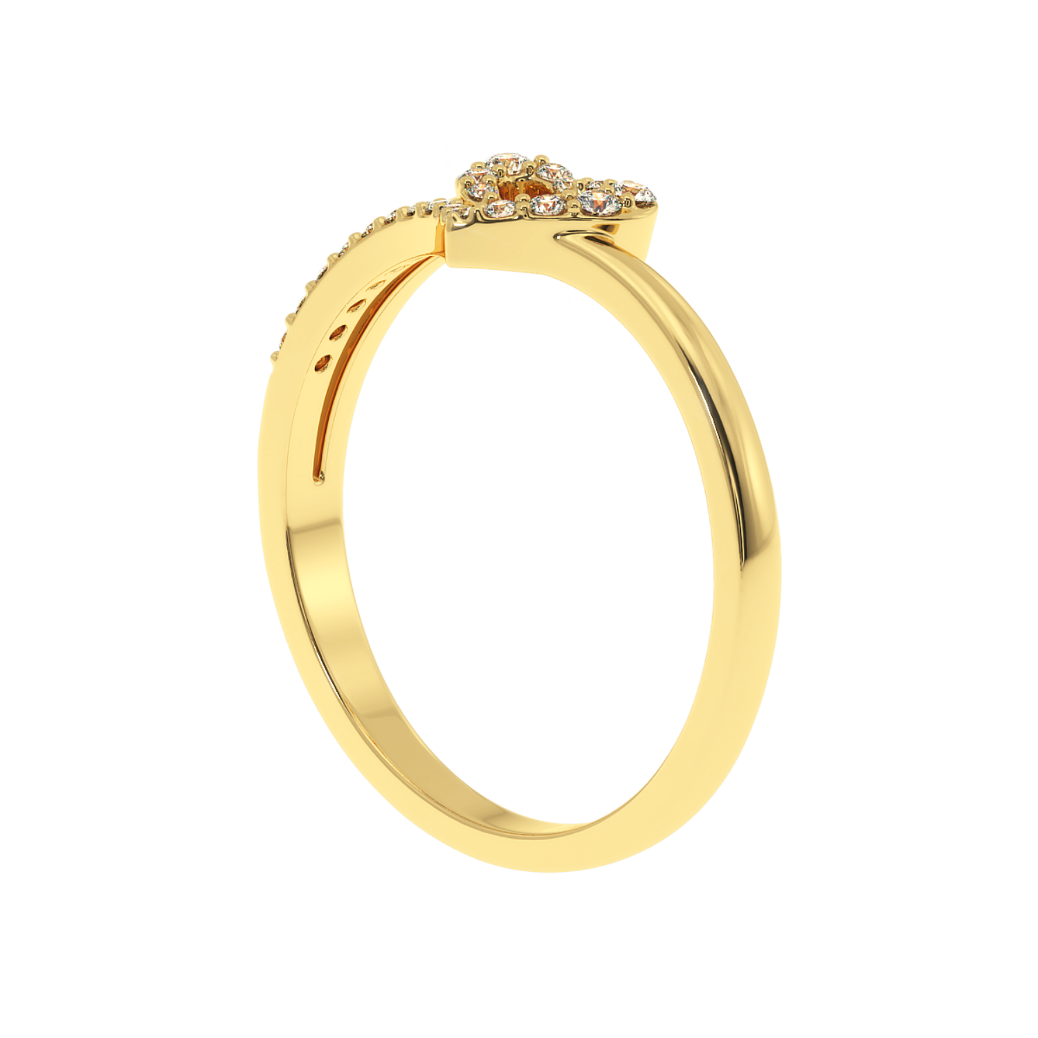 Solitairekart-0.15 CT Lab Grown Diamond Heart Outline Ring